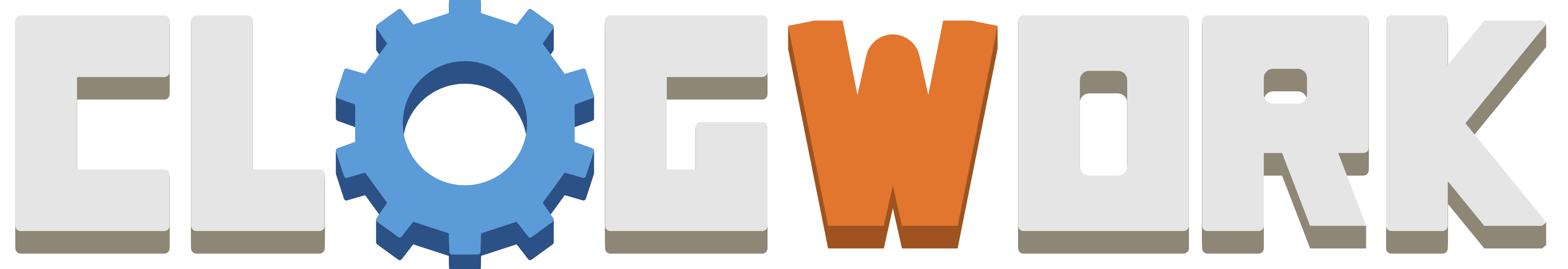 CLOGWORK wordmark with light letters